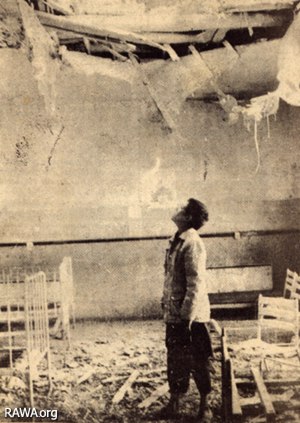 راكت‌ پرانی‌ طالبان‌، بخش‌ اطفال‌ شفاخانه‌ میوند كابل‌ را منهدم‌ كرد Rockets of Taliban destroyed the children department of Maiwand Hospital