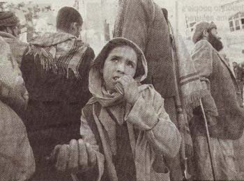 A begger girl in Kabul under Taliban brutal regime