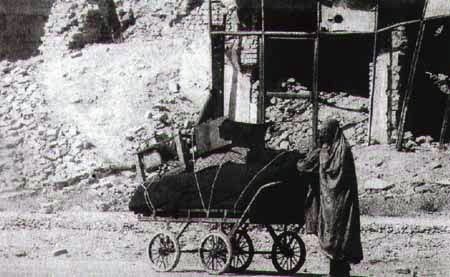 An Afghan woman in bleeding Kabul