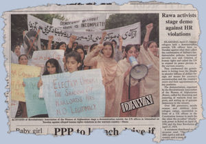 Reflection of RAWA demo in Dawn