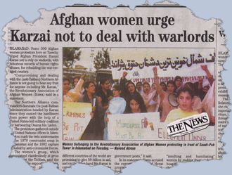 Reflection of RAWA demo in The News International